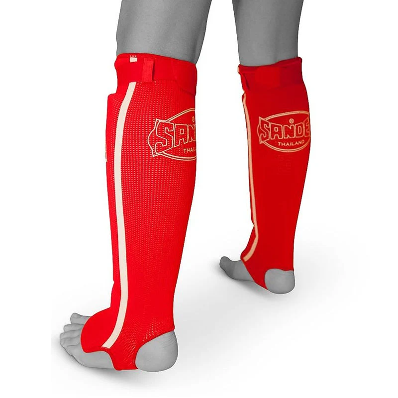Sandee Slip-on Competition Shinguards Red-White - Image 2