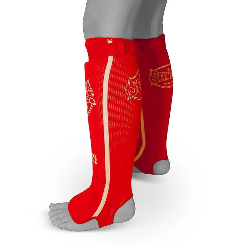 Sandee Slip-on Competition Shinguards Red-White - Image 3