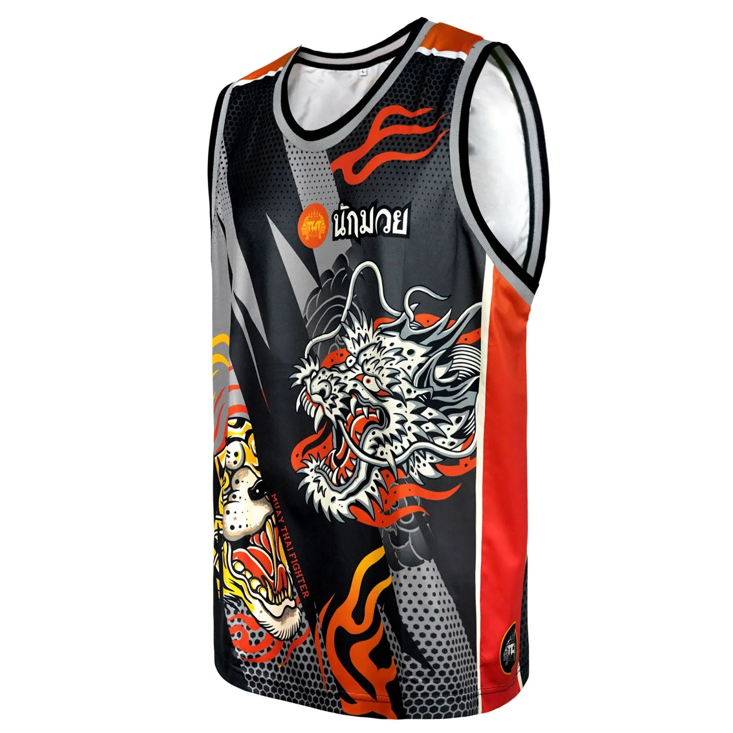 TT105 TUFF Tank Top Black Dragon and Tiger - Image 2