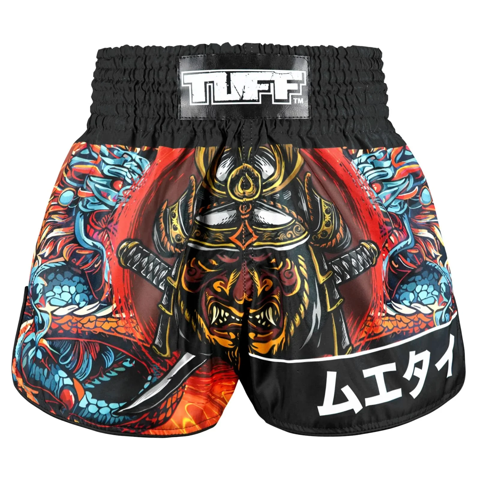 TUFF High-Cut Retro Muaythai Shorts - RMS103 - Seraphic Seiryu Samurai Saga - Image 3