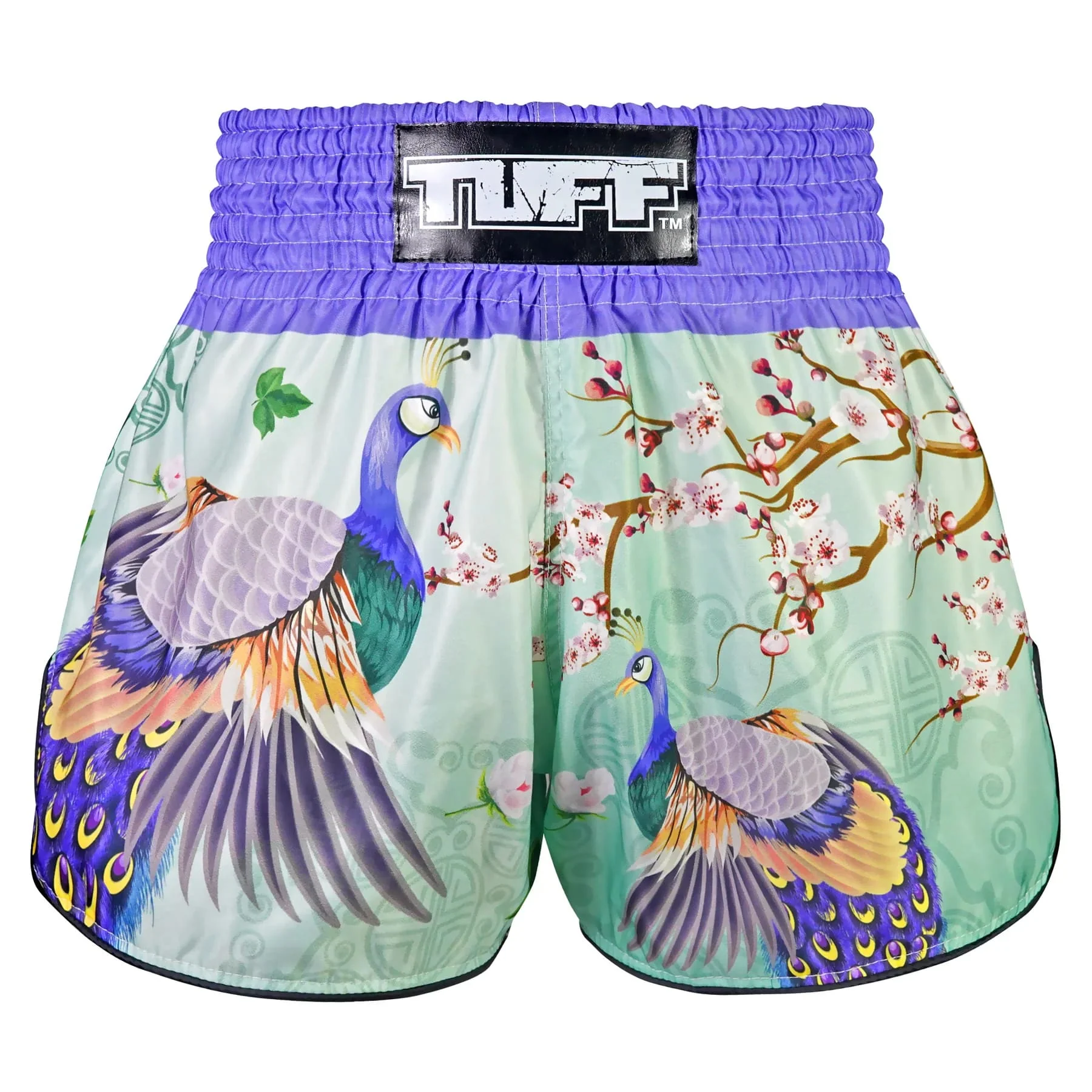 TUFF High-Cut Retro Muaythai Shorts - RMS112 - Yugana Kujaku The Elegance Peacock - Image 3