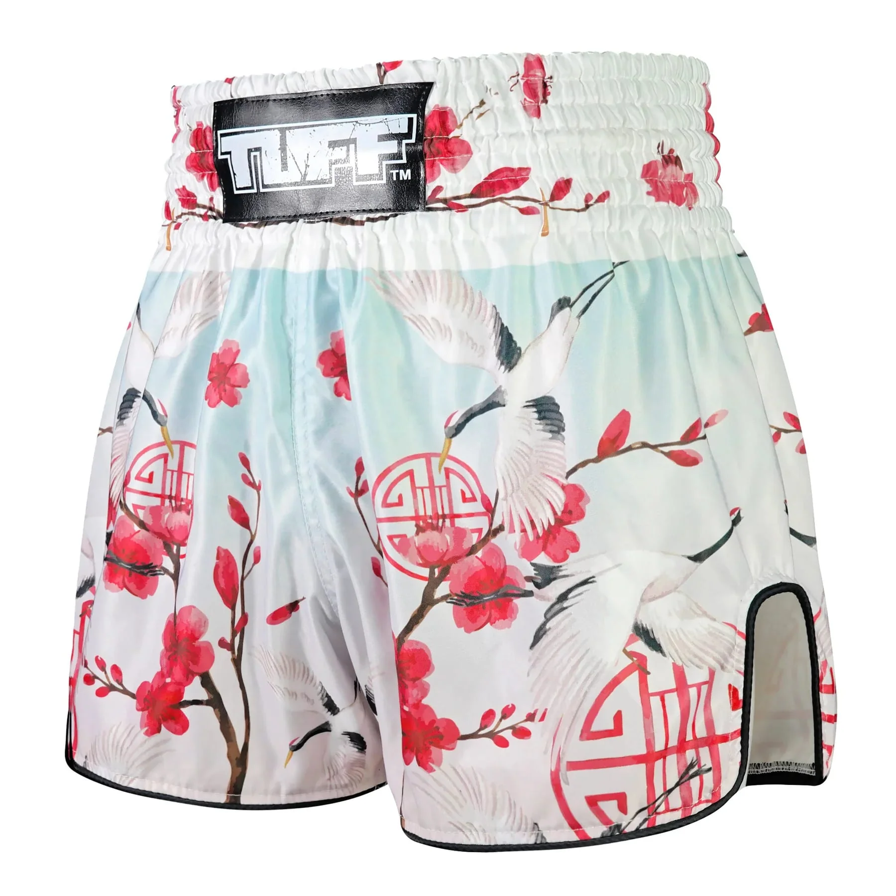 TUFF High-Cut Retro Muaythai Shorts - RMS114 - Akai Tsuru The Red Crane - Image 2