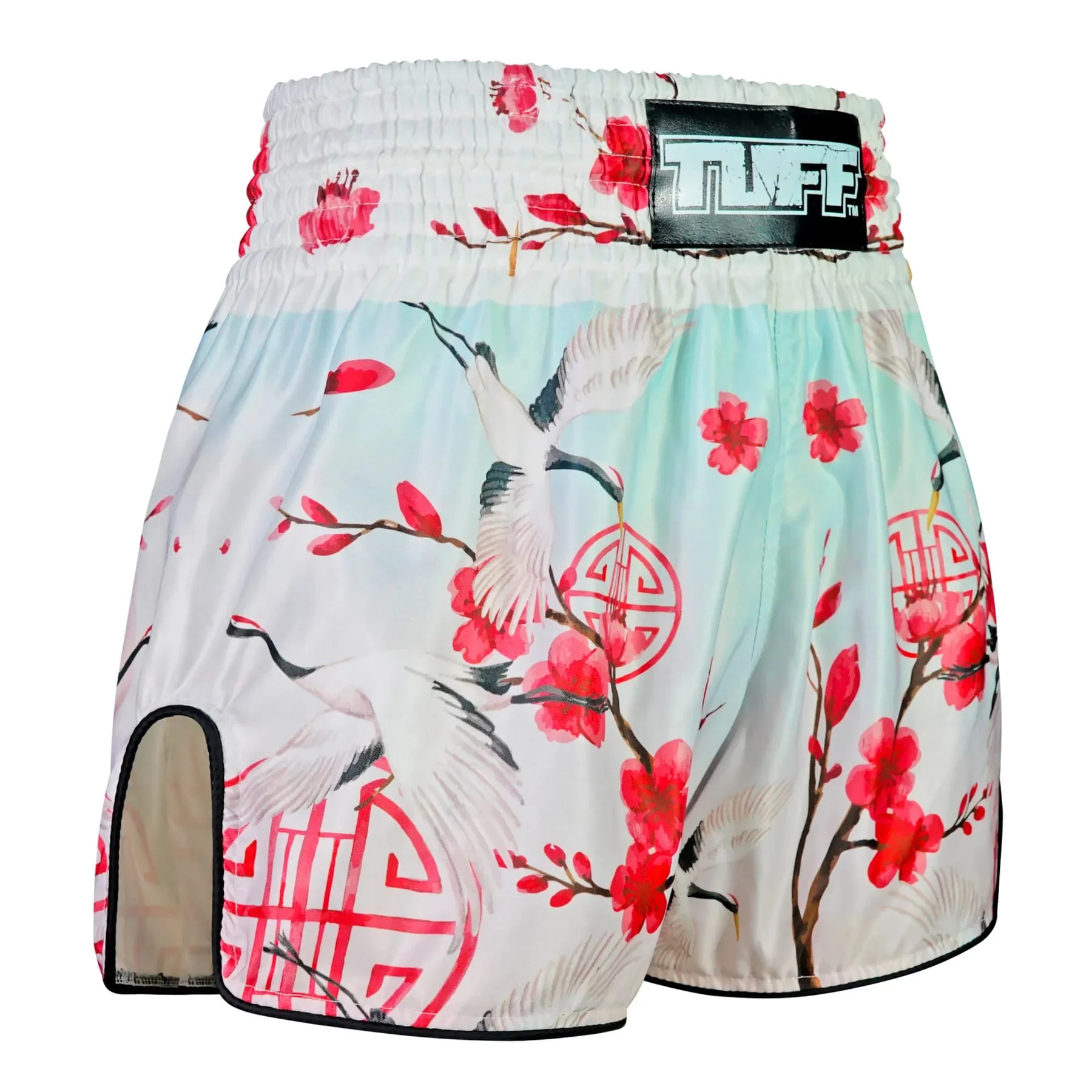 TUFF High-Cut Retro Muaythai Shorts - RMS114 - Akai Tsuru The Red Crane - Image 4