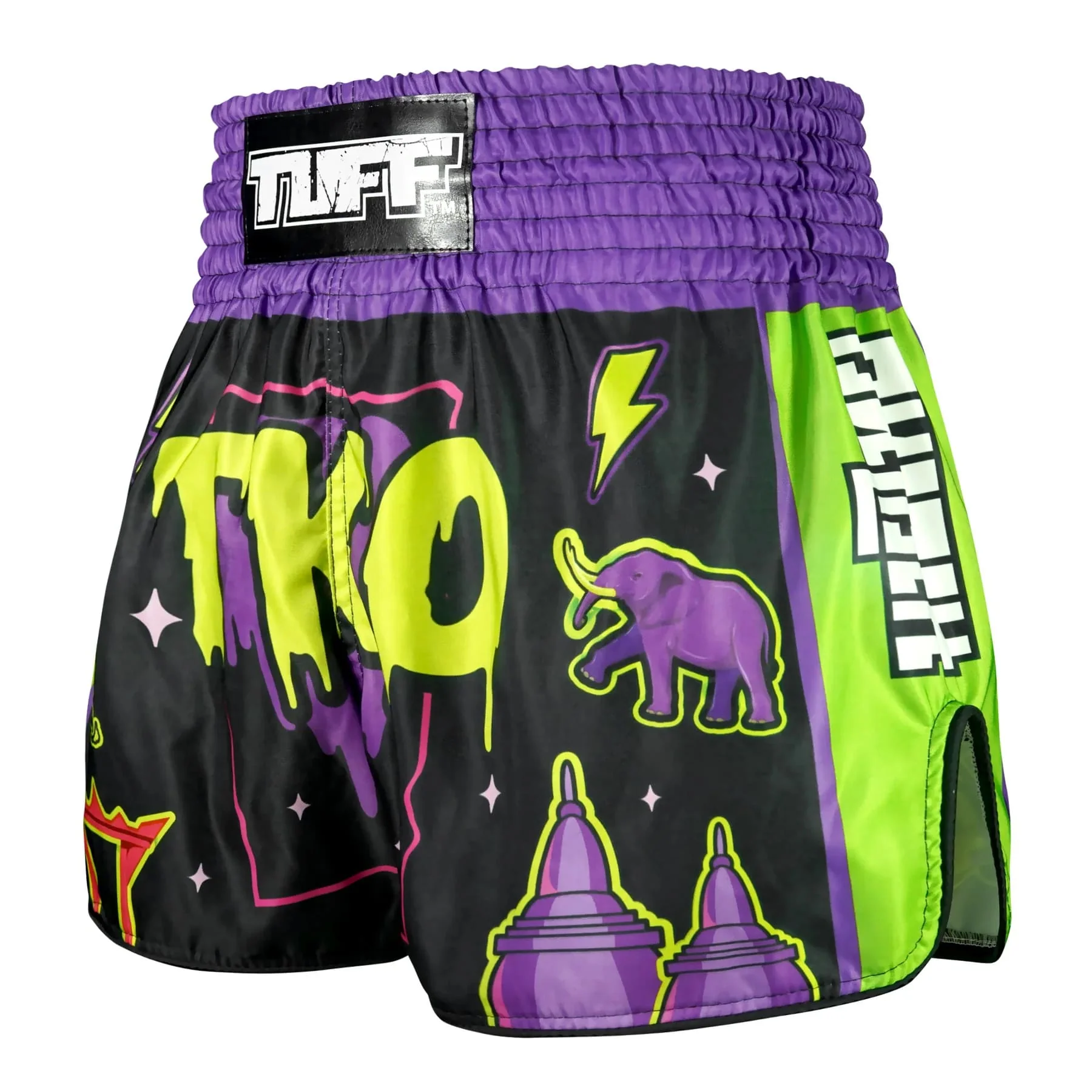 TUFF High-Cut Retro Muaythai Shorts - RMS118 - The TKO Night - Image 2