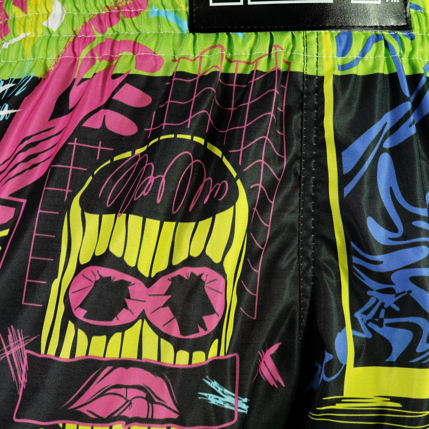 TUFF High-Cut Retro Muaythai Shorts - RMS119 - Neon Graffiti - Image 5
