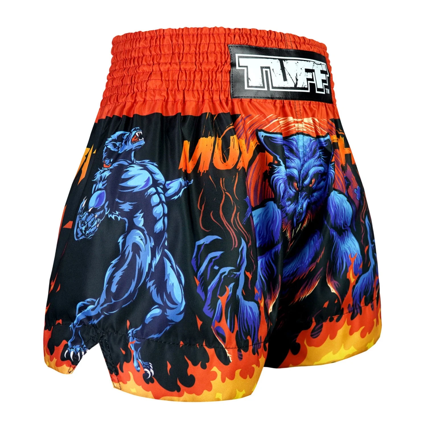 TUFF Muay Thai Shorts - MS683 - Midnight Werewolf - Image 4
