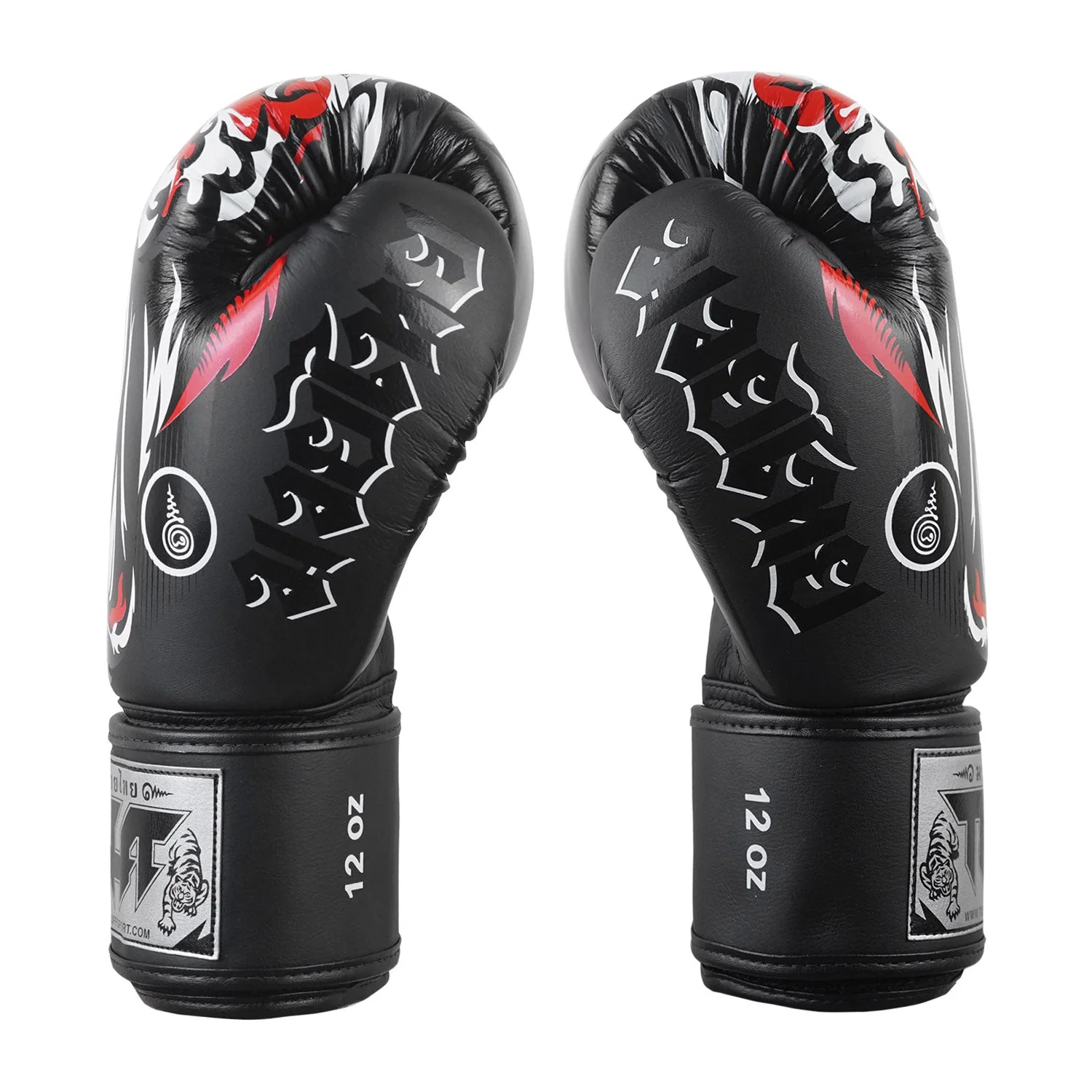 TUFF Muaythai Boxing Gloves Black Tiger - Image 3