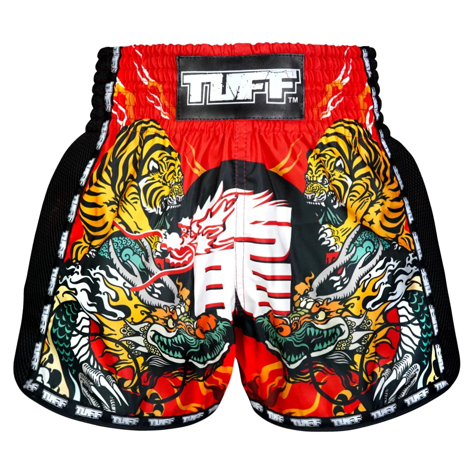 TUFF Muaythai Shorts Retro Style - MSC113 - Chinese Dragon and Tiger - Image 3