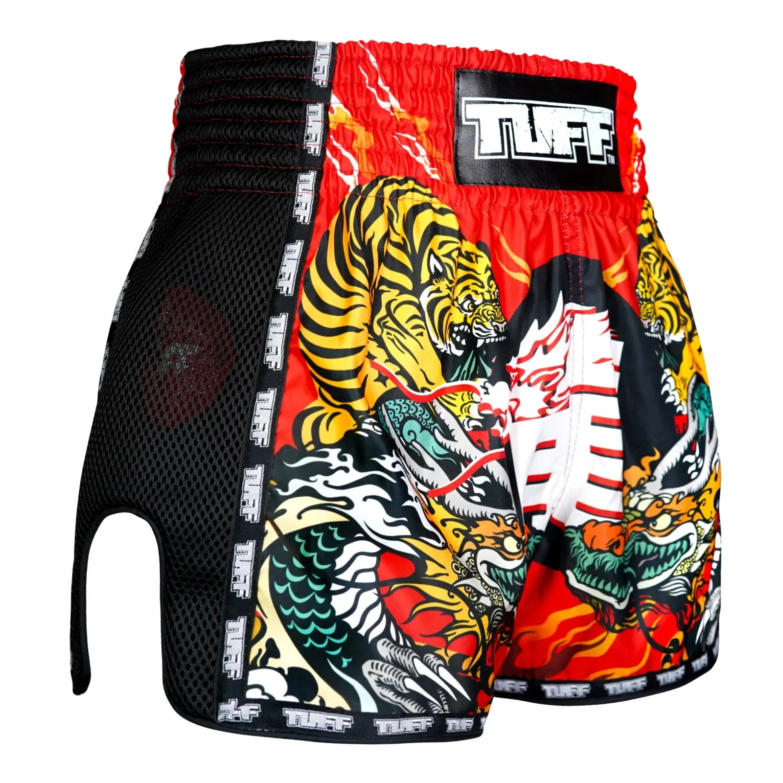 TUFF Muaythai Shorts Retro Style - MSC113 - Chinese Dragon and Tiger - Image 4