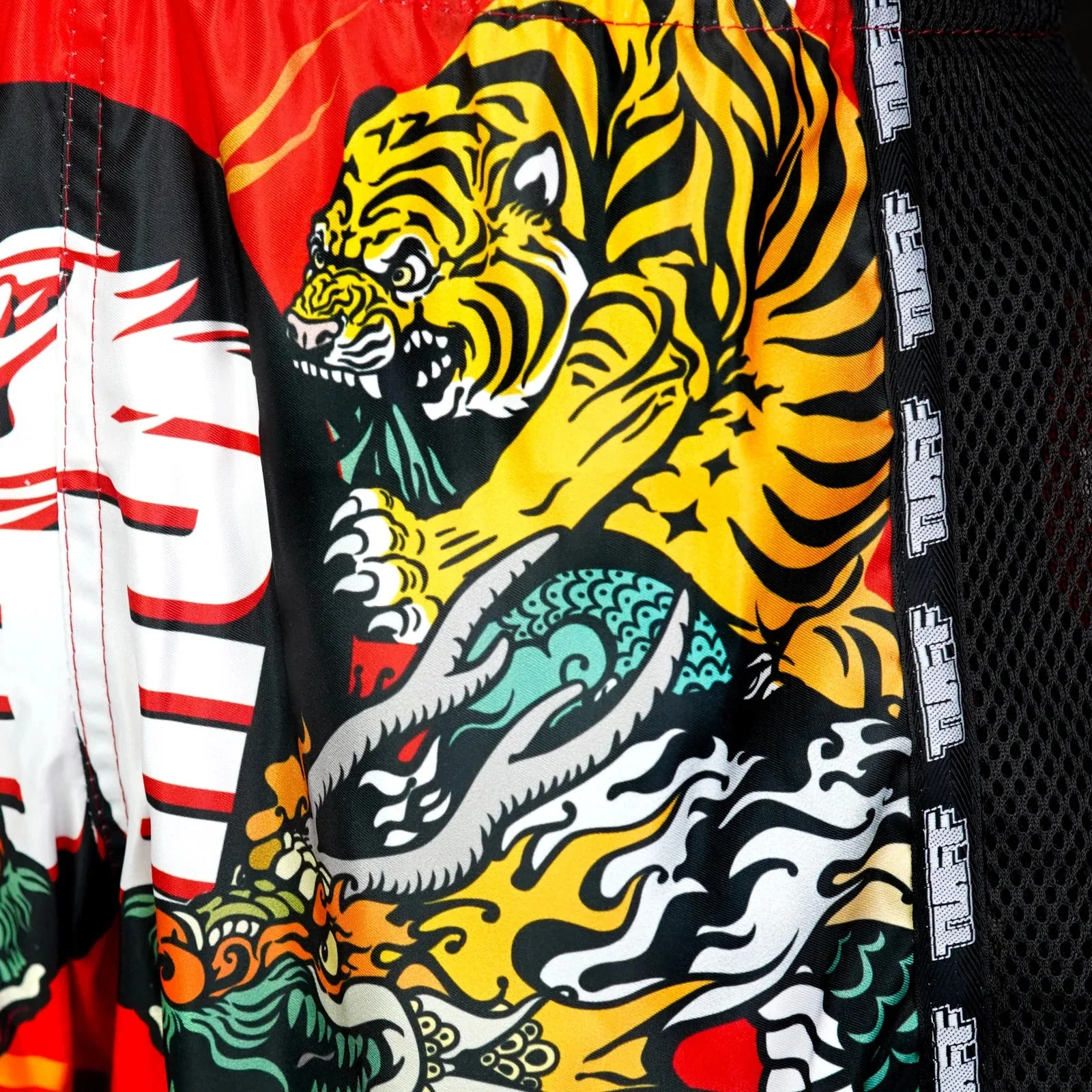 TUFF Muaythai Shorts Retro Style - MSC113 - Chinese Dragon and Tiger - Image 5