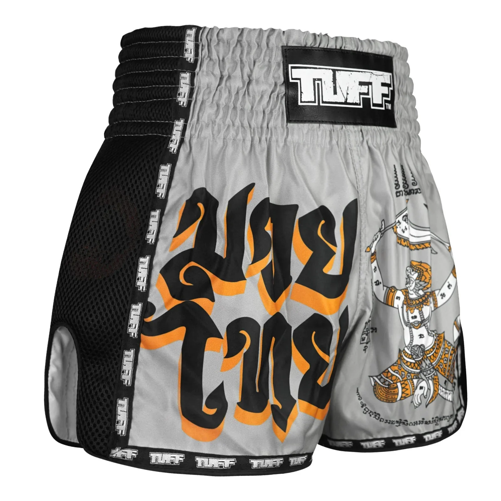 TUFF Muaythai Shorts Retro Style - MSC118 - Hanuman Yantra with War Flag - Image 4