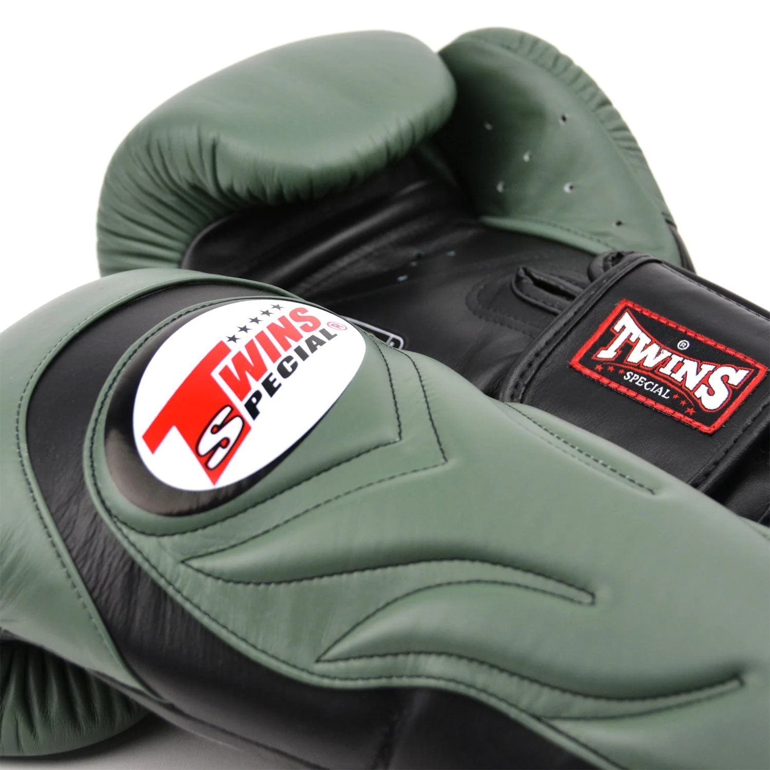 Twins Special BGVL6 Long-Cuff Boxing Gloves Olive-Black - Image 2