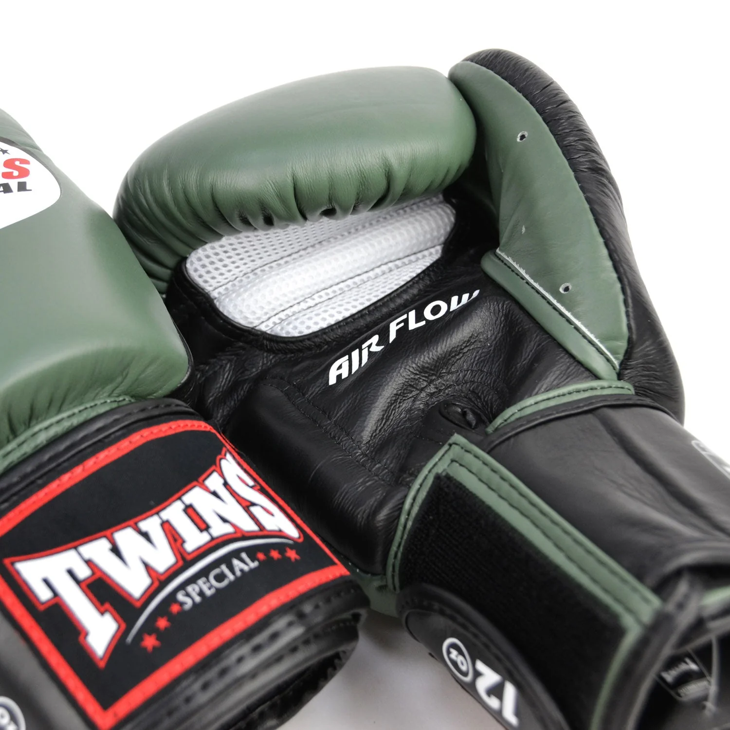 Twins Special BGVLA2-2T Air Flow Boxing Gloves - Olive-Black-White - Image 2
