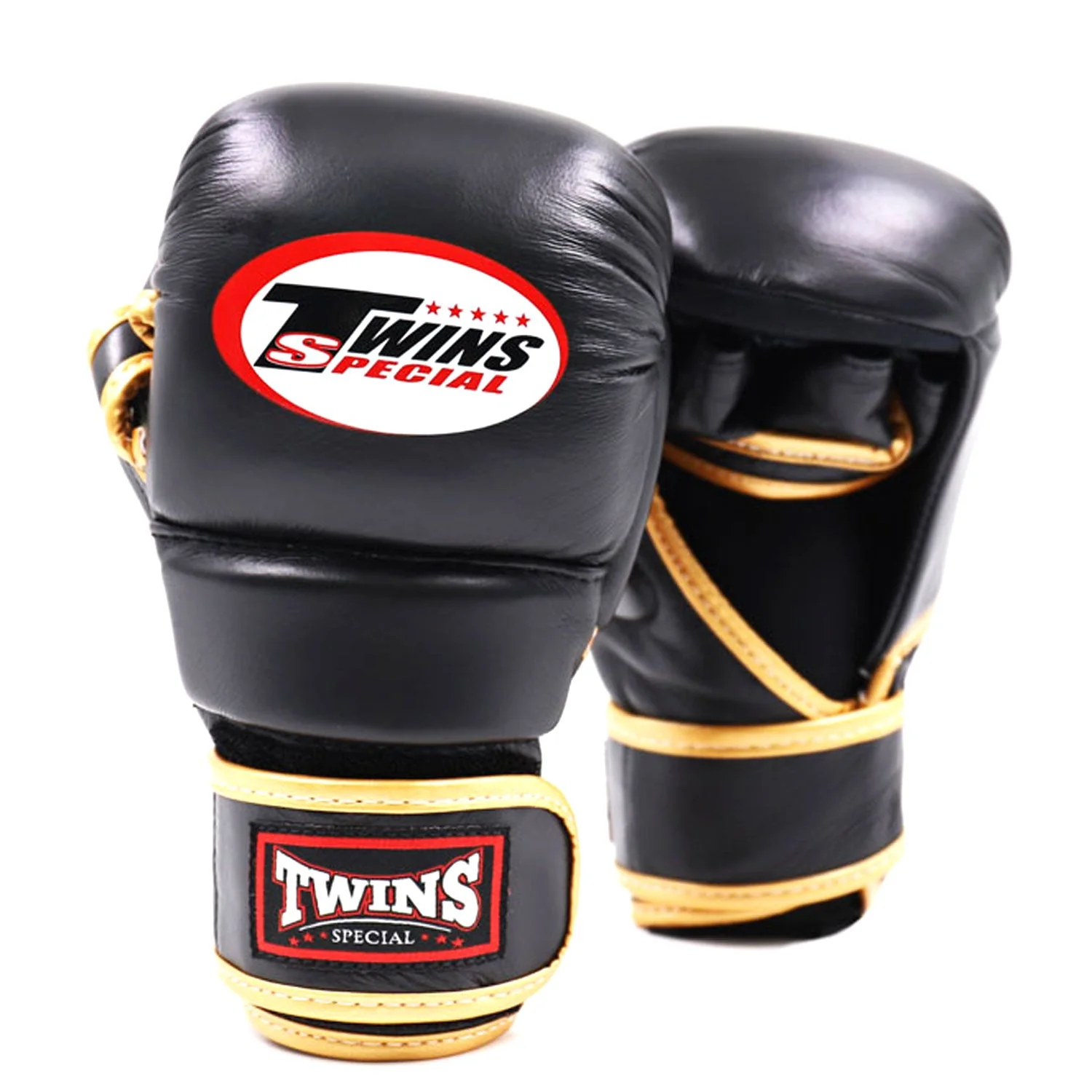 Twins Special GGL14 MMA Sparring Gloves - Black-Gold - Image 2