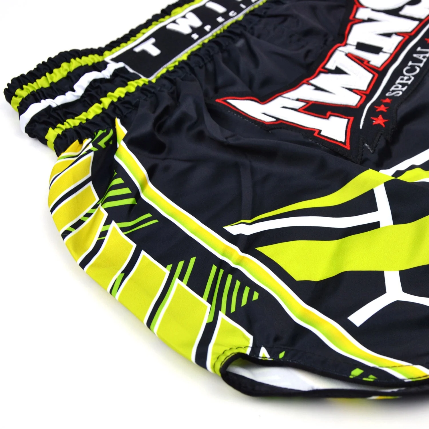 Twins Special Muaythai Shorts - RACING Black-Green - Image 3