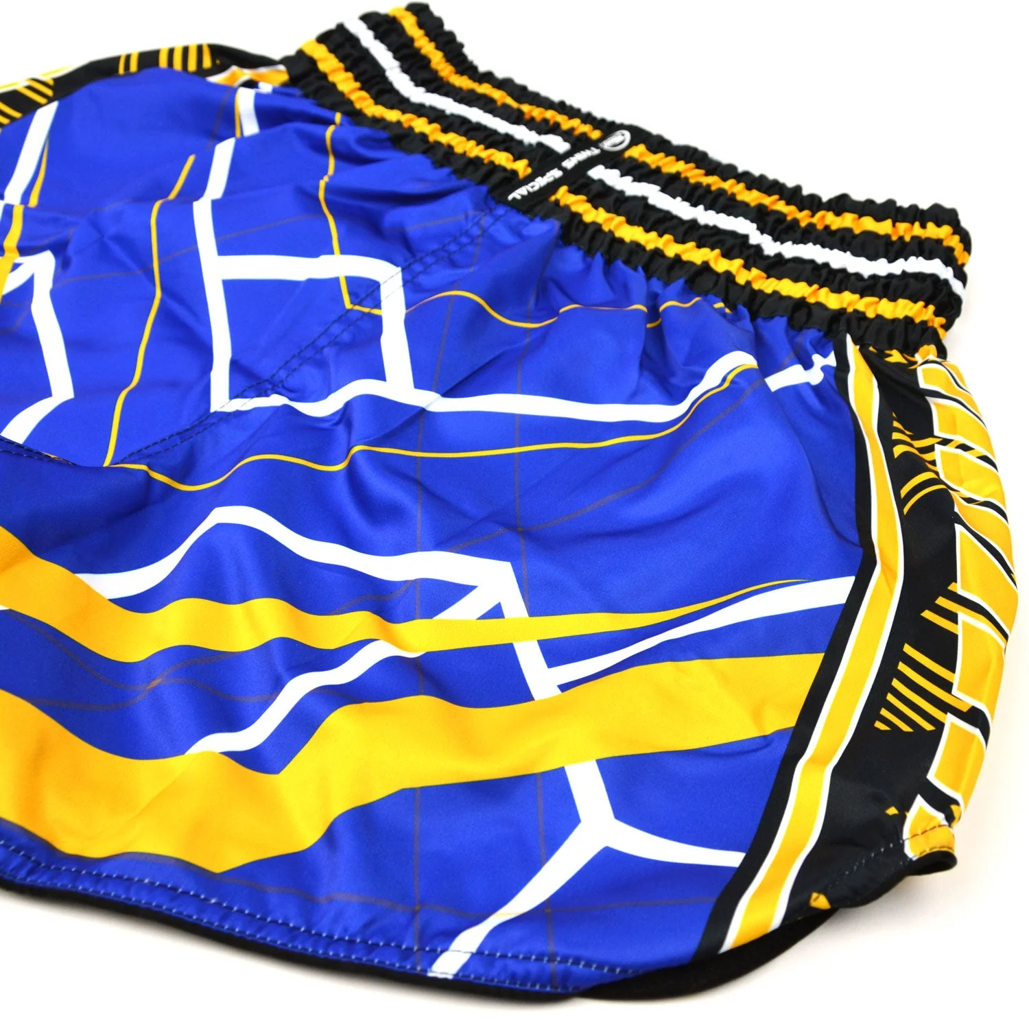 Twins Special Muaythai Shorts - RACING Blue-Yellow - Image 4