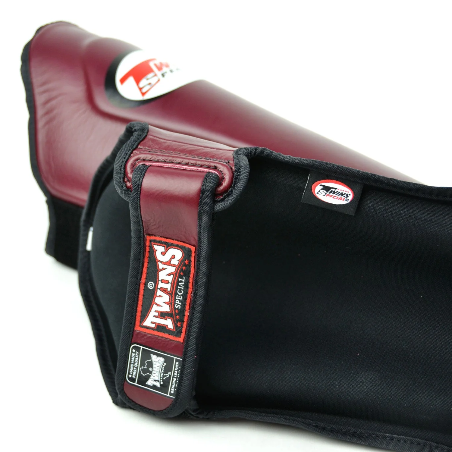 Twins Special SGL10 Leather Shin Pads - Maroon - Image 2