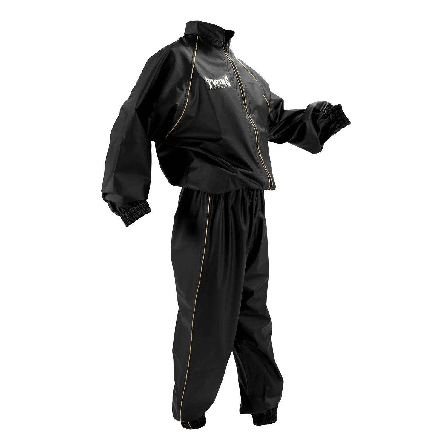 VSS1 Twins Classic Vinyl Sweatsuit Black-Gold - Image 3