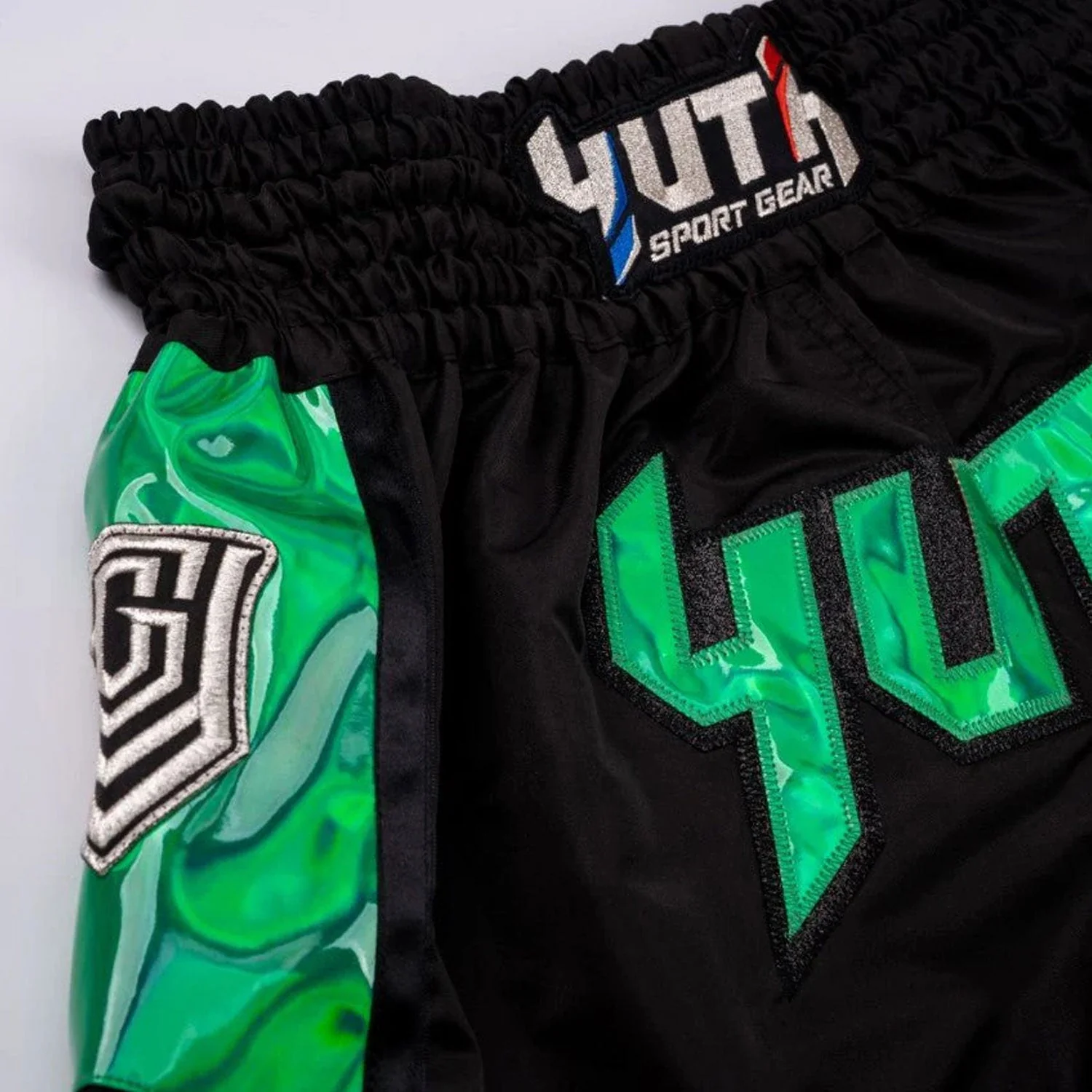 Yuth Hologram Muaythai Shorts Black-Green - Image 2