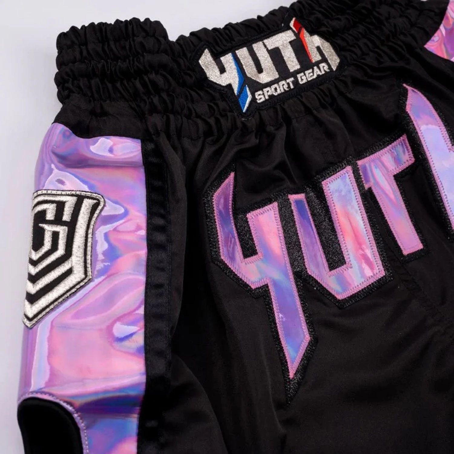 Yuth Hologram Muaythai Shorts Black-Purple - Image 2