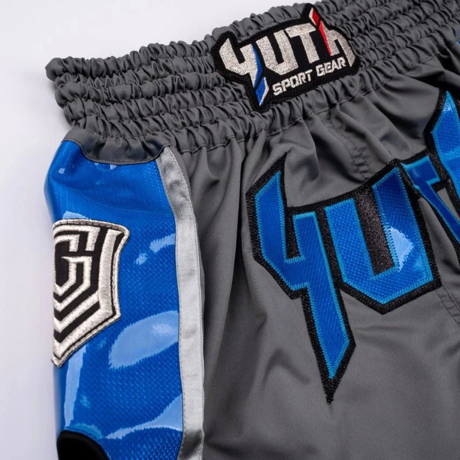 Yuth Hologram Muaythai Shorts Grey-Blue - Image 2